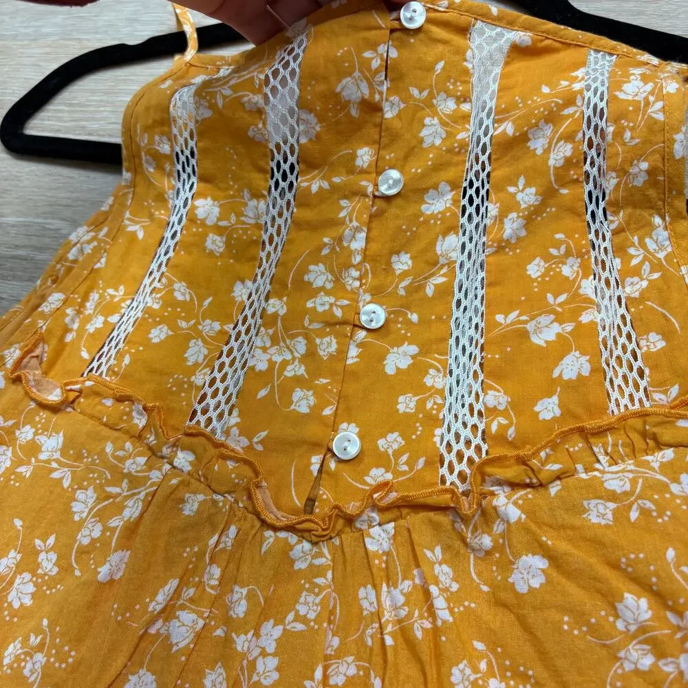 Anthropologie Maeve Med Martell Floral Tank Blouse Women’s‎ XL Color Marigold - Picture 5 of 5